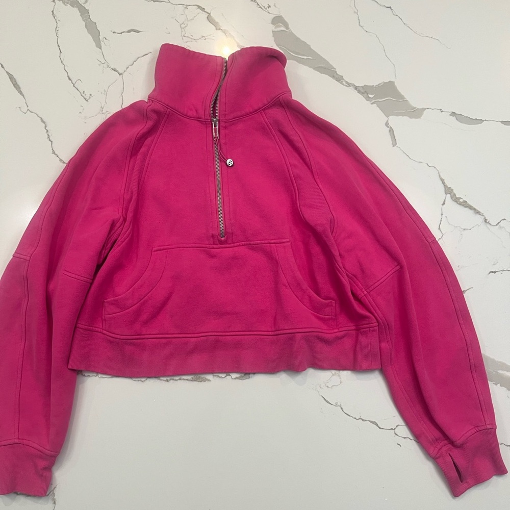 Lululemon Scuba Oversized Half Zip Hoodie, Sonic Pink, Size XS/S